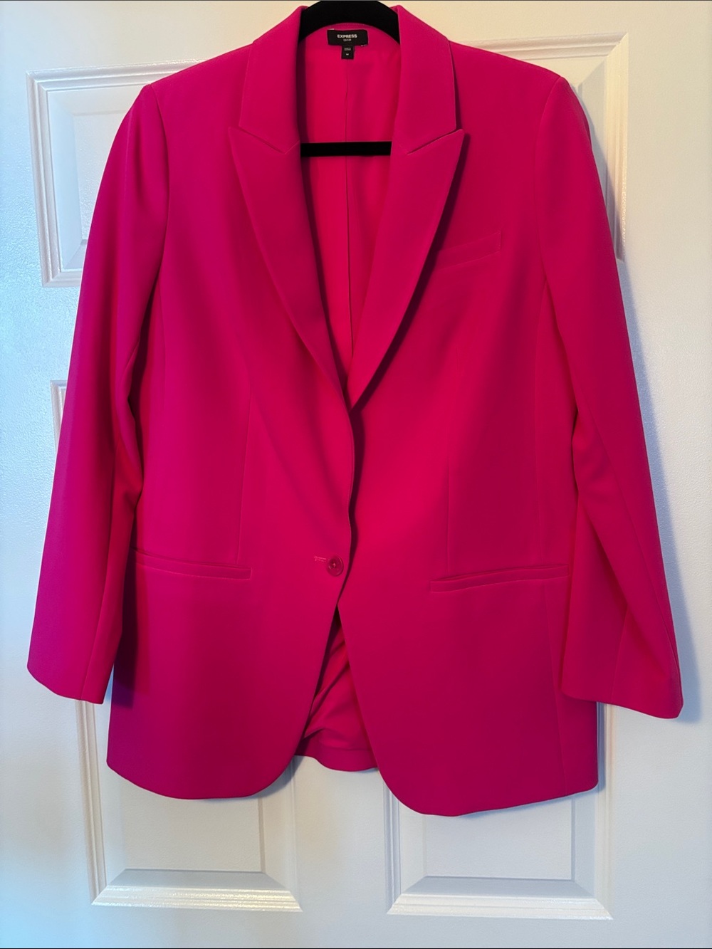 Express Vibrant Fuchsia Single-Button Blazer